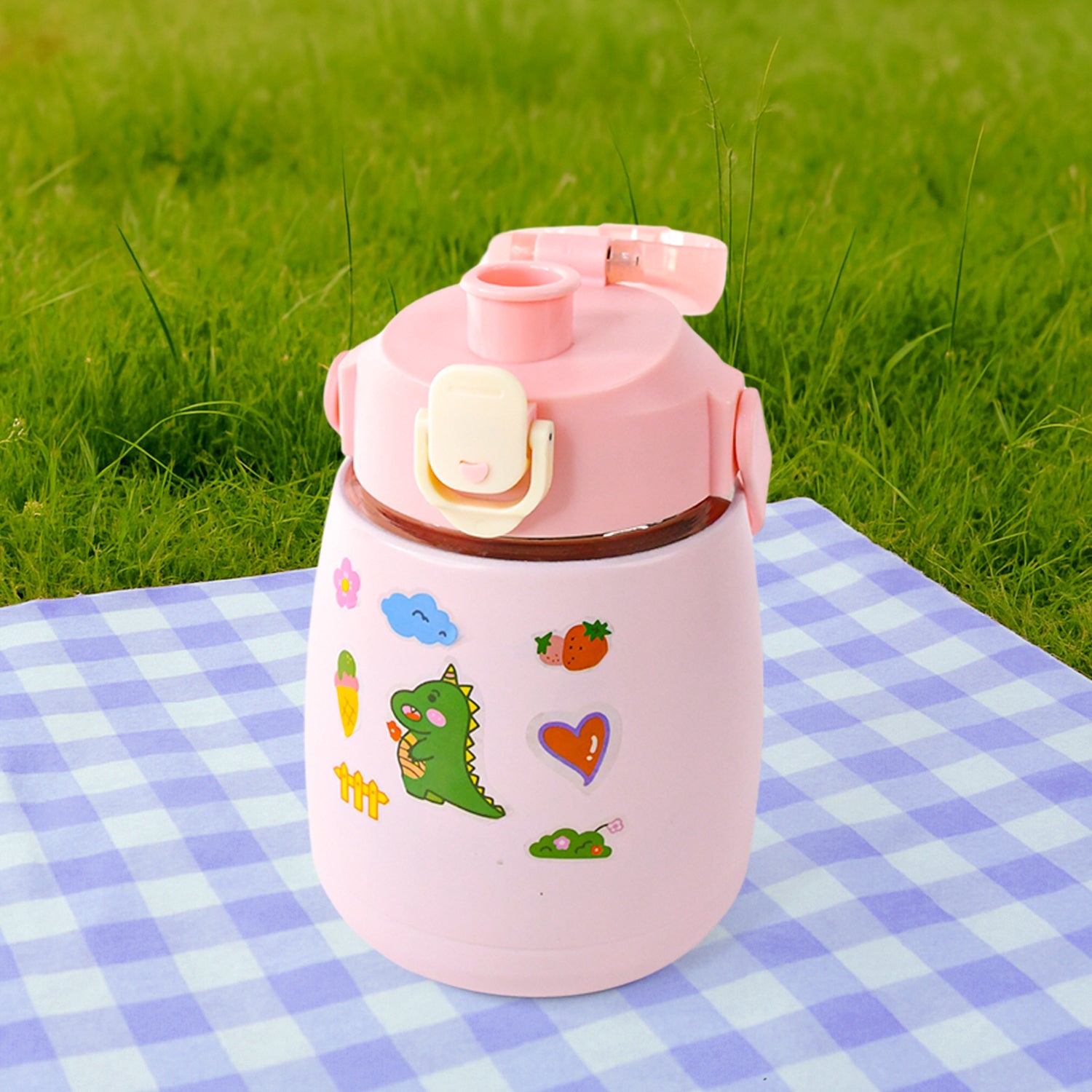 Stainless Steel Vacuum Insulated Water Bottle with Handle & Sticker (700 ML) Stainless Steel Vacuum Insulated Water Bottle with Handle & Sticker (700 ML)